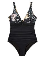 Nouveau Maillot de bain uni imprimé pour femmes Maillot de bain grande taille à manches courtes Maillots de bain et vêtements de plage