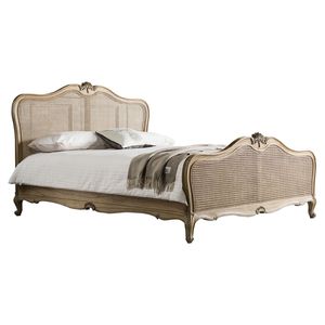 Cadre de lit en rotin de style victorien avec finition beige - Product Image 2