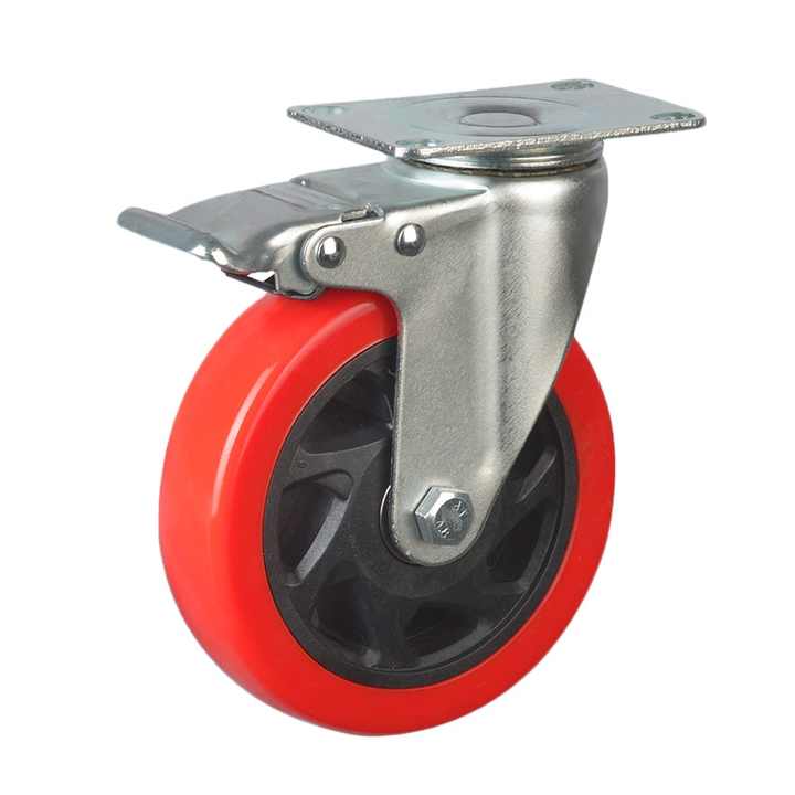Rotatable Wheel 360 Degrees Rotatable 3/4/5/6 Inch Red/orange/black Pvc Castors Caster ...