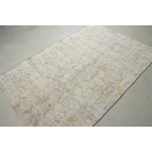 Alfombra Vintage de 4.6x6.9 pies, Alfombra Turca, Alfombra de Lana Blanca Ombré - Product Image 4