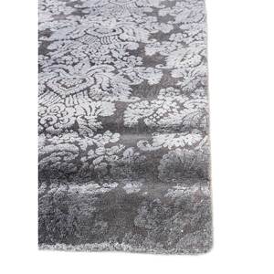 Tapis Azalea en laine et soie noué à la main, motif floral et abstrait, Pae-6139, rectangulaire, pour chambre et couloir, modèle de tapis de chambre, gris et noir - Product Image 4