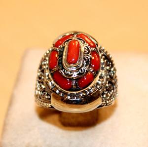 Haute qualité 925 bague pierre précieuse rouge corail argent Sterling naturel mariage femmes cadeau barre réglage fête unisexe anniversaire - Product Image 3