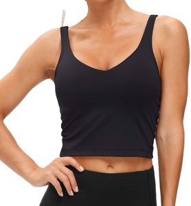 Débardeur noir 100% polyester pour femme Vêtements de fitness respirants et décontractés avec sensation de froid pour le sport - Product Image 1
