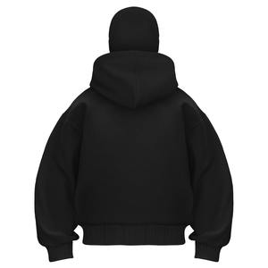 100% Cotton Vintage <b>Balaclava</b> Hoodie Men Drop Shoulder Custom Printing Full Face Half Zip Heavyweight <b>Balaclava</b> Hoodies Men - Product Image 4