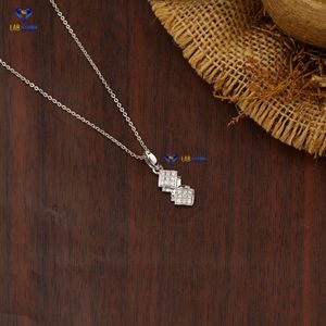 Colgante de diamante de corte brillante redondo TDW 0.234 con cadena de oro blanco certificado/no certificado Diamante Cvd Joyería de diamantes - Product Image 3