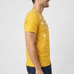 T-shirts élégants en strass pour hommes, matière légère et respirante, design moderne et brillant, adaptés à un usage quotidien - Product Image 5