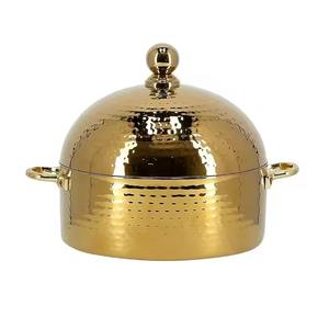 Cazuela de Metal dorado de lujo, olla caliente, servidor de comida, vajilla elegante para el hogar, cocina, boda, restaurante, fiesta, decoración de comedor - Product Image 3