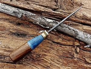 Couteau Skinner en acier Damas personnalisé fait à la main avec une belle gaine en cuir prise en charge OEM - Product Image 6