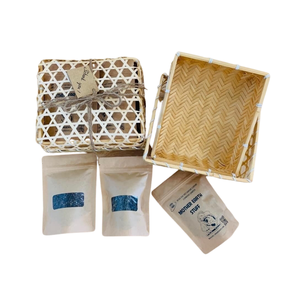 Boîte-cadeau en bambou tissé de forme ronde naturelle et écologique, boîte de rangement provenant du Vietnam - Product Image 5