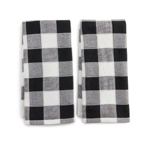 Pañuelo de algodón 100% hecho a medida, juego de toallas para platos, cocina colgante, baño, nuevo diseño a cuadros en blanco y negro, suave, reutilizable para el hogar - Product Image 3