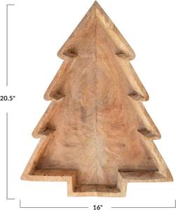 Plateau en forme d'arbre en bois de manguier Multi Large Plateau de service en bois Vaisselle naturelle légère Plats pour steak - Product Image 6