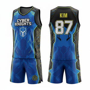 Tenue de basketball d'équipe, kit de maillots de basketball personnalisés en gros, vêtements de sport, 100% polyester, motif 3D, séchage rapide, respirant - Product Image 6
