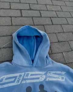 Bespoke เสื้อผ้าแนวสตรีทมีฮู้ดสำหรับผู้ชายเสื้อครอปมีฮู้ดผ้าเกล็ดปลาพิมพ์ลายสกรีนแนววินเทจ - Product Image 5