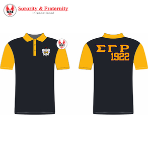 Polo à manches longues pour homme en coton piqué et polyester de haute qualité, couleur unie, personnalisé, Sigma Gamma Rho, taille réelle - Product Image 3