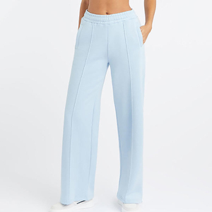 Women Best Selling Washed Flat Color Loose Fit Cargo <b>Pants</b> for Sale Jogger <b>Pants</b> Elastic Waist Drawstring - Product Image 2