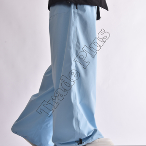 Pantalons de ski amples bleu clair en gros avec tissu imperméable, poignets ajustables et coupe ample confortable pour unisexe - Product Image 3