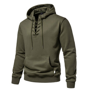 Sudadera con capucha y cremallera para hombre, moda de invierno, patrón sólido, ropa informal estilo Hip Hop, sudaderas con capucha de lana de retazos para hombre - Product Image 2