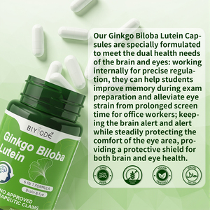 Capsules de <span class=keywords><strong>Ginkgo</strong></span> <span class=keywords><strong>Biloba</strong></span> et Lutéine à Marque Blanche OEM – Mélange Herbal 6-en-1 pour le Soutien Cérébral et Visuel – Complément Alimentaire Végétalien - Product Image 3
