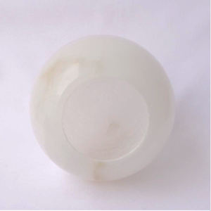 Portavelas hecho a mano de piedra de alabastro blanco perfectamente diseñado de forma ovalada para exportación disponible en cantidad al por mayor - Product Image 3