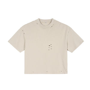 Camiseta cómoda y pesada de alta calidad, camiseta cuadrada en blanco, camiseta Unisex con caja, logotipo personalizado, camiseta recortada de gran tamaño desgastada para hombre - Product Image 6