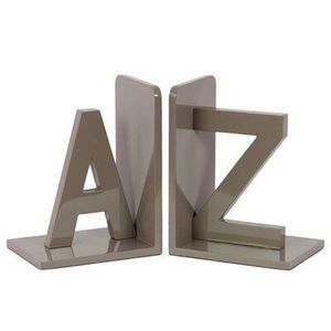 Sujetalibros de dos tonos con borde curvo moderno con acabado metálico - Product Image 4