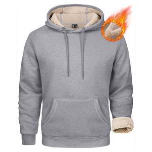 Pull-over doublé polaire Sherpa lourd pour hommes Sweat-shirt d'hiver avec capuche épaisse Pull-over d'hiver confortable - Product Image 2