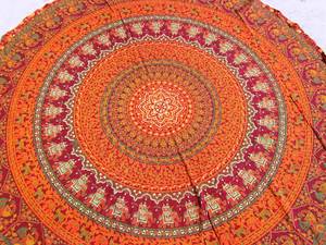 Voi Mandala Vòng tấm thảm yoga Ấn Độ Mat bãi biển ném roundie bảng Bìa Bohemian Mandala Vòng Hippie Mandala tròn - Product Image 3