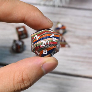 Handmade <b>Polyhedral</b> Wooden <b>Dice</b>-Eco-Friendly Durable 7-Piece Set for RPG Board Game Lovers Tradebyd - Product Image 3