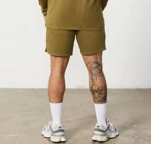 OEM Custom Logo Summer Sport Jogging Gym Workout Running <b>Sweat</b> <b>Shorts</b> for <b>Men</b> French Terry Cotton Fleece Solid Streetwear Blank - Product Image 4