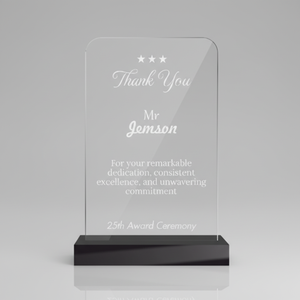 Trofeo de Acrílico Rectangular con Borde Pulido y Grabado, Impreso en Letterpress, Duradero, Recuerdo para Eventos Corporativos y Empleados - Product Image 6