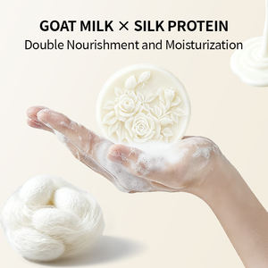 OEM Savon en barre réparateur de peau protéinée de soie au <span class=keywords><strong>lait</strong></span> de chèvre nettoyant pour le visage rajeunissant nourrissant élimination de l'acné savon à l'huile blanchissant - Product Image 2