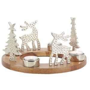 Support de lampe en T en métal avec décoration de Noël avec cerf en métal et support de lampe en T pour arbre de Noël avec tailles 25X12 cm - Product Image 1