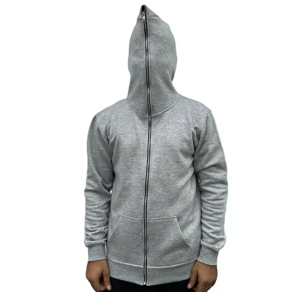 Schlussverkauf Druck Vollgesichtsmaske Reißverschluss Hoodies Vollgesicht Reißverschluss schwarze Männer verrückte Hoodies