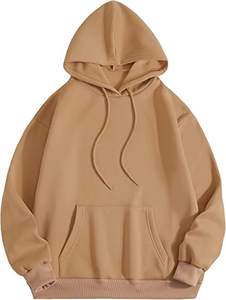 Sudadera con capucha sólida de gran tamaño-Jersey de manga larga con hombros caídos Sudaderas con capucha sueltas - Product Image 3