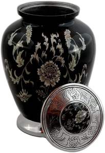 Urnes de cendres décoratives antiques pour le corps humain Urnes funéraires Boîte de rangement pour cendres Fleur Crémation Design Aluminium Belle - Product Image 2