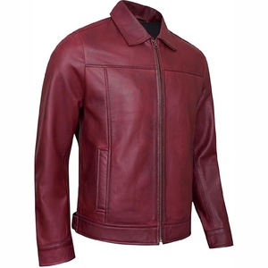 Chaqueta bomber de cuero moderna para hombre con cuello alto, disponible en producción a granel, material de alta calidad - Product Image 6