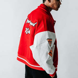 Veste universitaire en laine OEM avec manches en cuir conception personnalisée collège veste de baseball vente en gros d'usine - Product Image 5