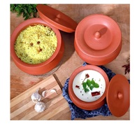 Pot Biryani 4 litres en terre cuite au design moderne Batterie de cuisine en terre cuite écologique de grande capacité pour restaurant à domicile