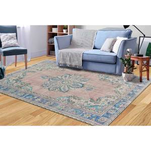 Medallion Turkish <b>Rug</b>: Beige & Blue <b>Boho</b> Indoor <b>Rug</b>,Chenille <b>Rug</b> - Product Image 2