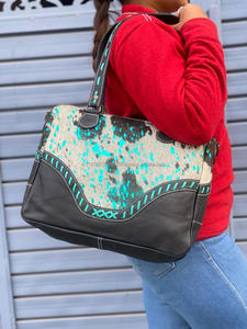 Bolso de mano de piel metálica para mujer, bolsa de mano de piel auténtica hecha a mano, de hombro, elegante, Color turquesa, gran oferta - Product Image 2