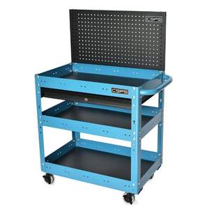 Chariot à outils en acier inoxydable à 3 niveaux avec roues supporté par OEM pour une utilisation en atelier pour l'industrie d'utilisation d'armoires de garage de mécanicien vente en gros - Product Image 5