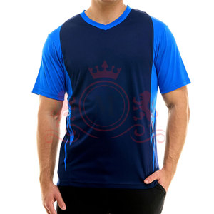 Camiseta de Fútbol para Hombre, Color Azul con Bloques de Color, Manga Corta, Cuello en V, Poliéster que Absorbe la Humedad, Ajuste Atlético, para Todas las Temporadas - Product Image 5