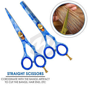 Kit de Tijeras de Peluquería con Recubrimiento de Papel, Navaja de Peluquería Personalizada y Tijeras de Entresacar, Juego de Tijeras de Acero Inoxidable de 5.5 Pulgadas - Product Image 5