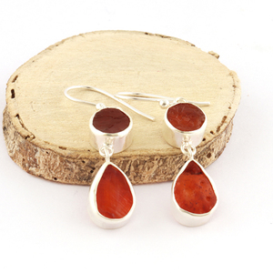 Pendientes colgantes de Plata de Ley 925, joyería auténtica de cornalina, piedra de nacimiento de Julio, peso ligero, para fiesta - Product Image 4