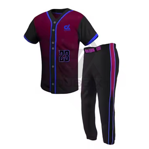 Uniforme de Béisbol Personalizado de Alta Calidad y Transpirable para Hombres Adultos, 100% Poliéster, Logotipo Personalizado, Cuello en V, Servicio OEM - Product Image 1