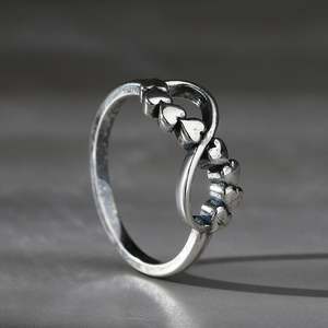 Jeulia Sterling Silver Infinity Heart <b>Couple</b> <b>Ring</b> with Pearl - Product Image 5