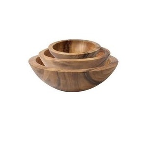 Meilleure qualité en bois de manguier sculpté à la main bols en bois pour cuisine Table à manger Logo personnalisé Restaurant de qualité alimentaire - Product Image 1