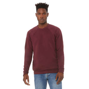 Unisex Raglan Thermal <b>Crewneck</b> Fleece Hoodie Maroon Sweatshirt Blank Cotton for Men Custom Logo High Quality Options <b>Sweater</b> - Product Image 3