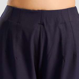 Pantalon Harem Ballon Dynamique Bleu Marine pour Femme, Taille Haute, Respirant, Coupe Droite, Décontracté, Coloré et Plissé - Product Image 4