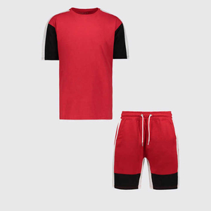 ชุดวอร์มสำหรับผู้ชายเสื้อยืดและกางเกงขาสั้นผ้าโพลีเอสเตอร์100% โอเวอร์ไซส์ออกแบบโลโก้ได้ตามต้องการ - Product Image 5